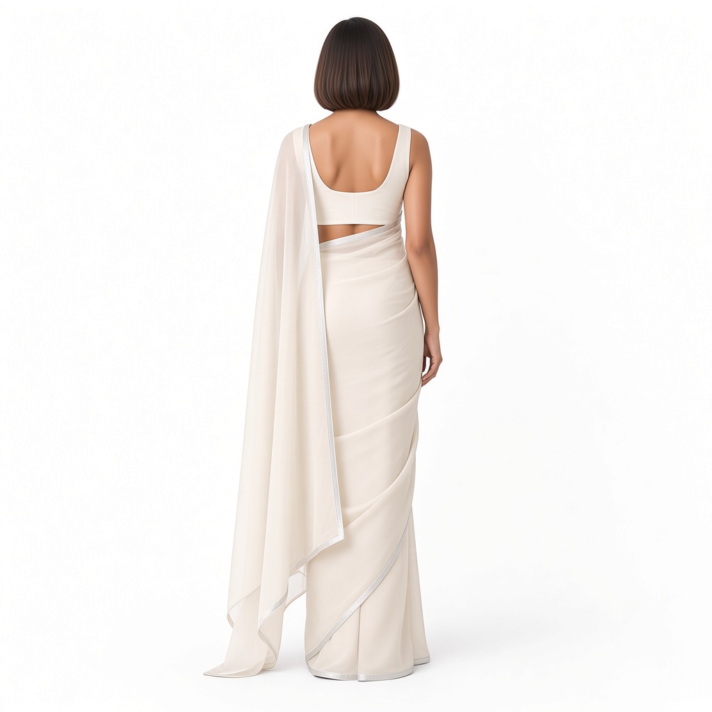 Cloud Minimal Chiffon Saree