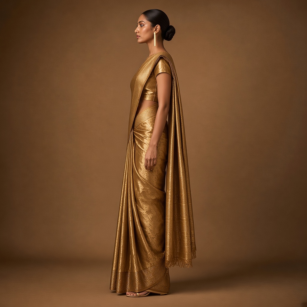 Copper Tissue Silk Saree