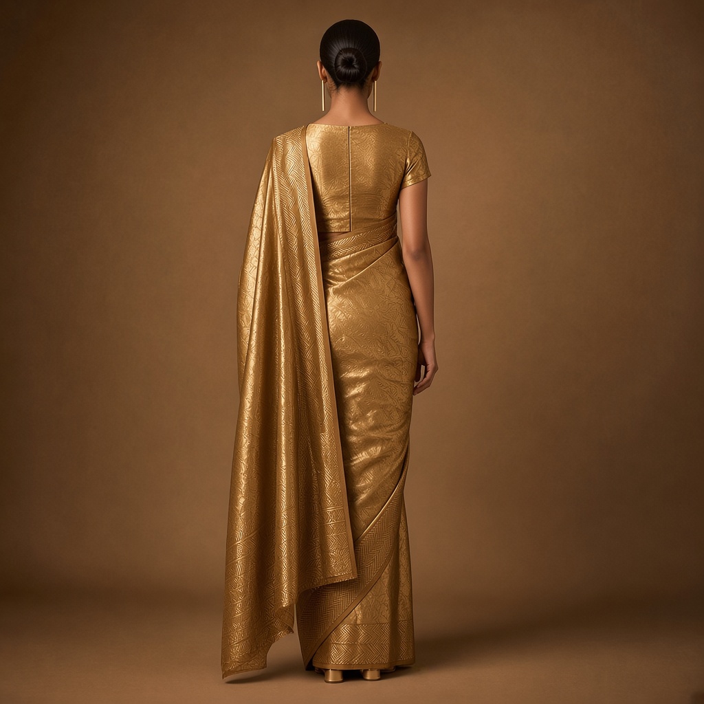 Copper Tissue Silk Saree
