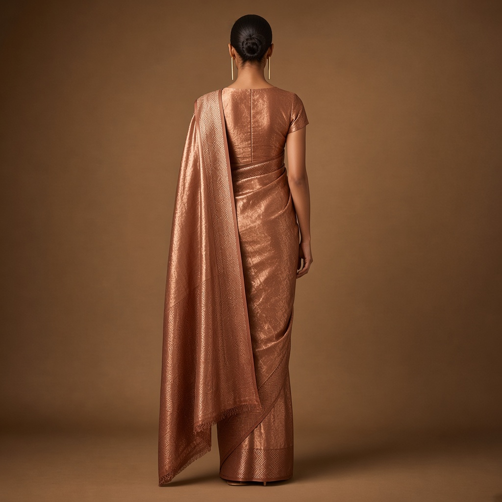 Copper Tissue Silk Saree