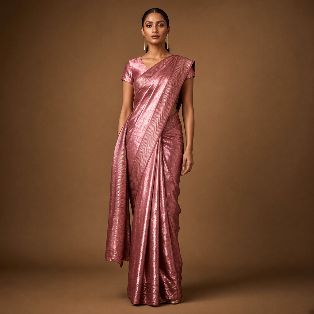Copper Tissue Silk Saree