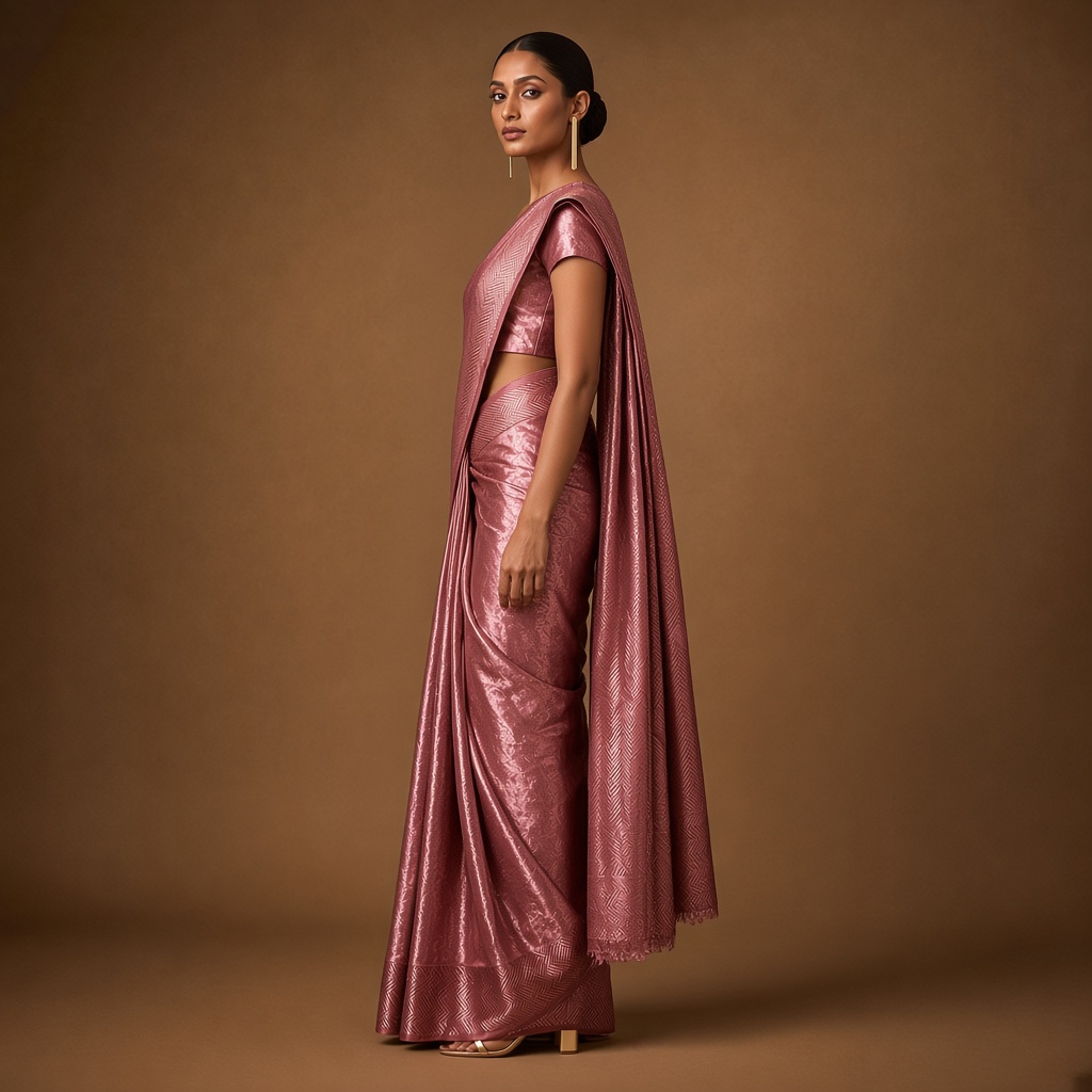 Copper Tissue Silk Saree