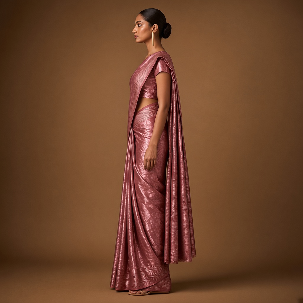 Copper Tissue Silk Saree