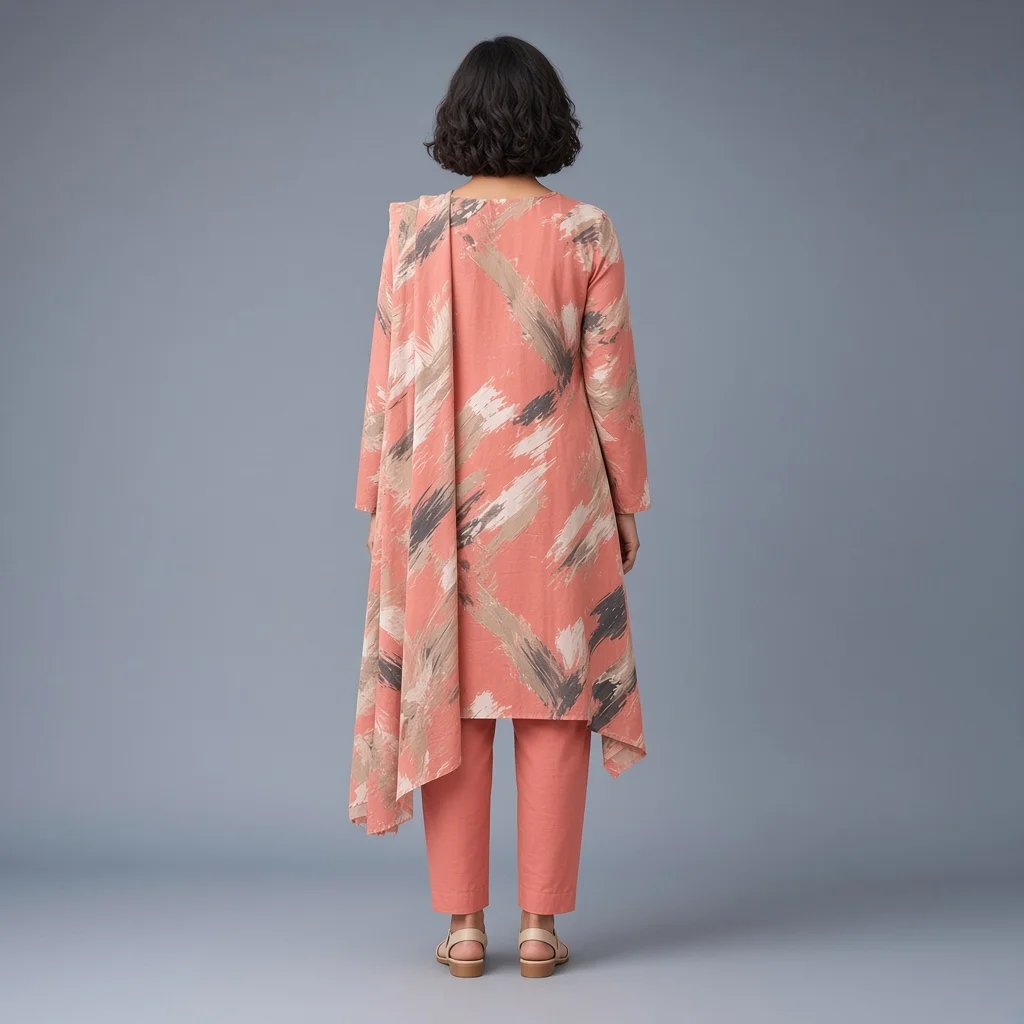 Coral Brushstroke Suit
