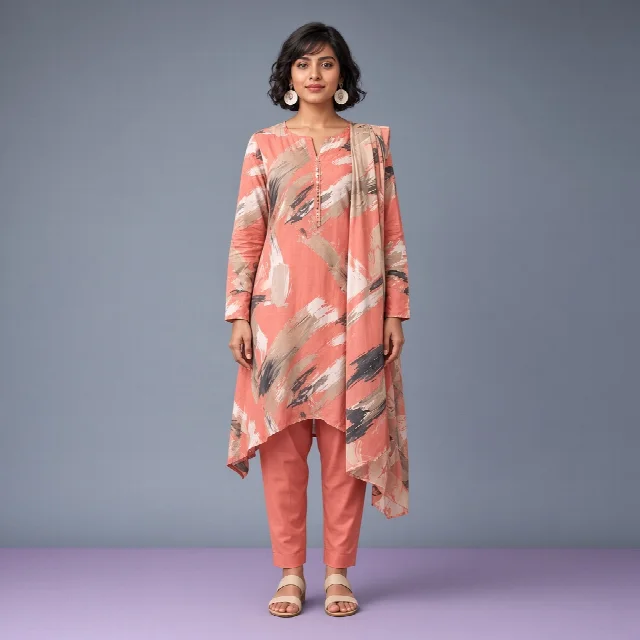 Coral Brushstroke Suit thumbnail