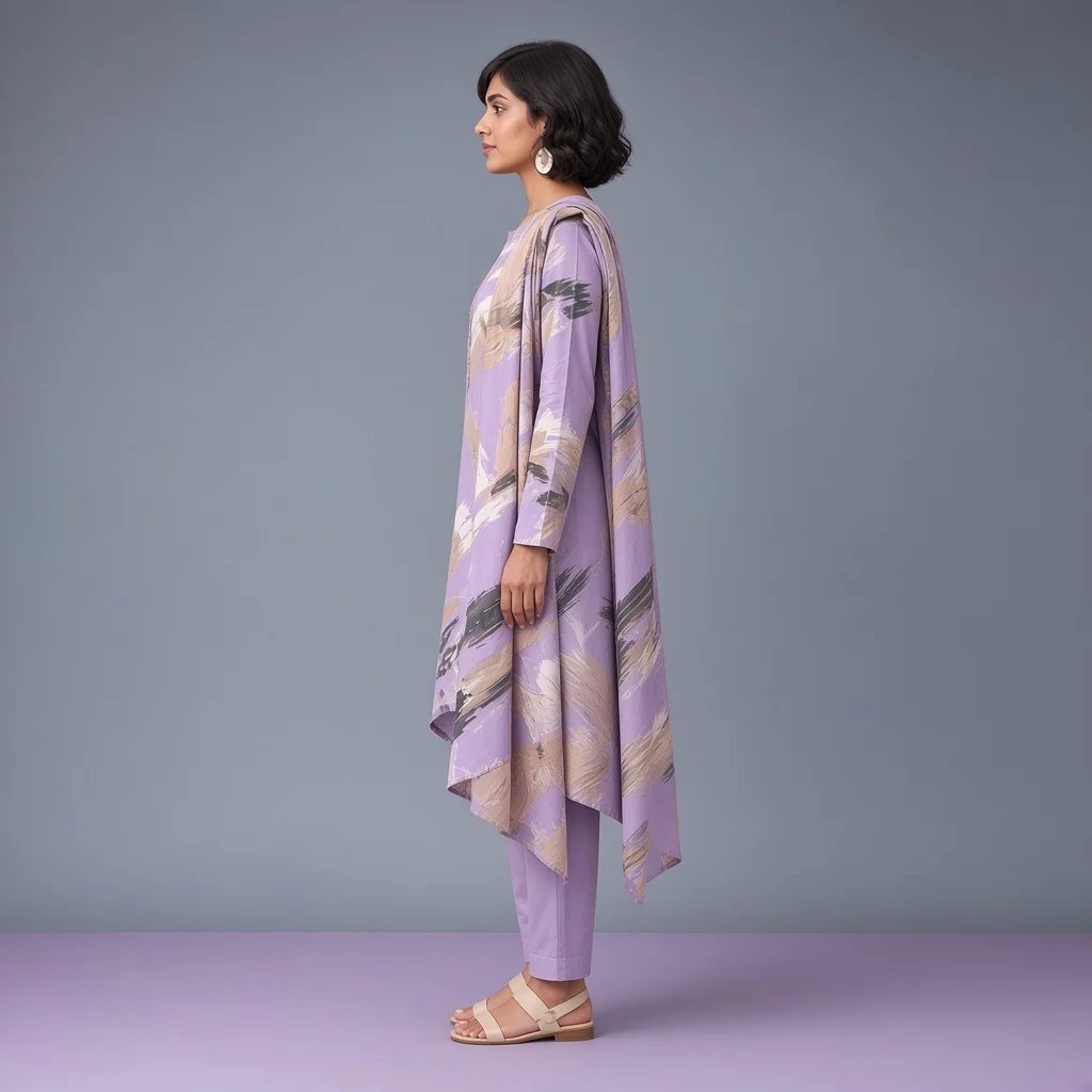 Coral Brushstroke Suit