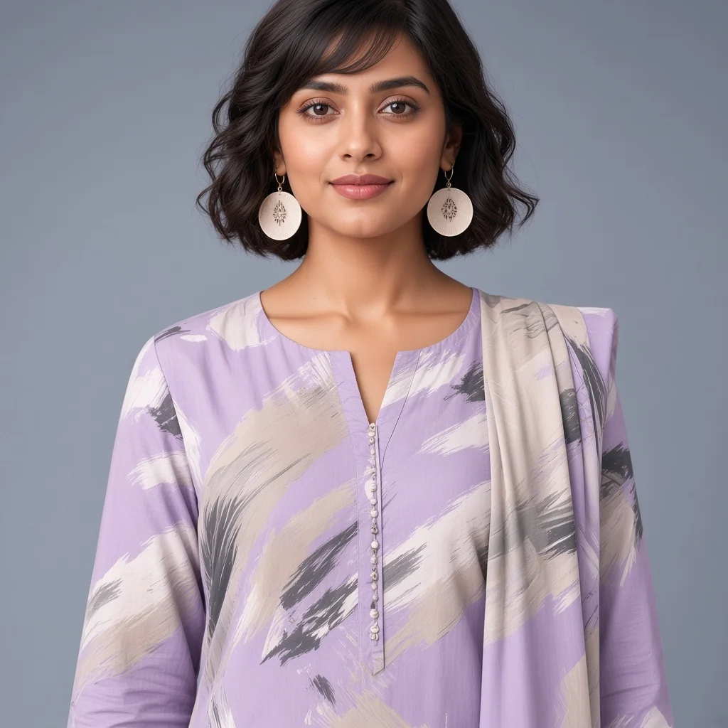 Coral Brushstroke Suit