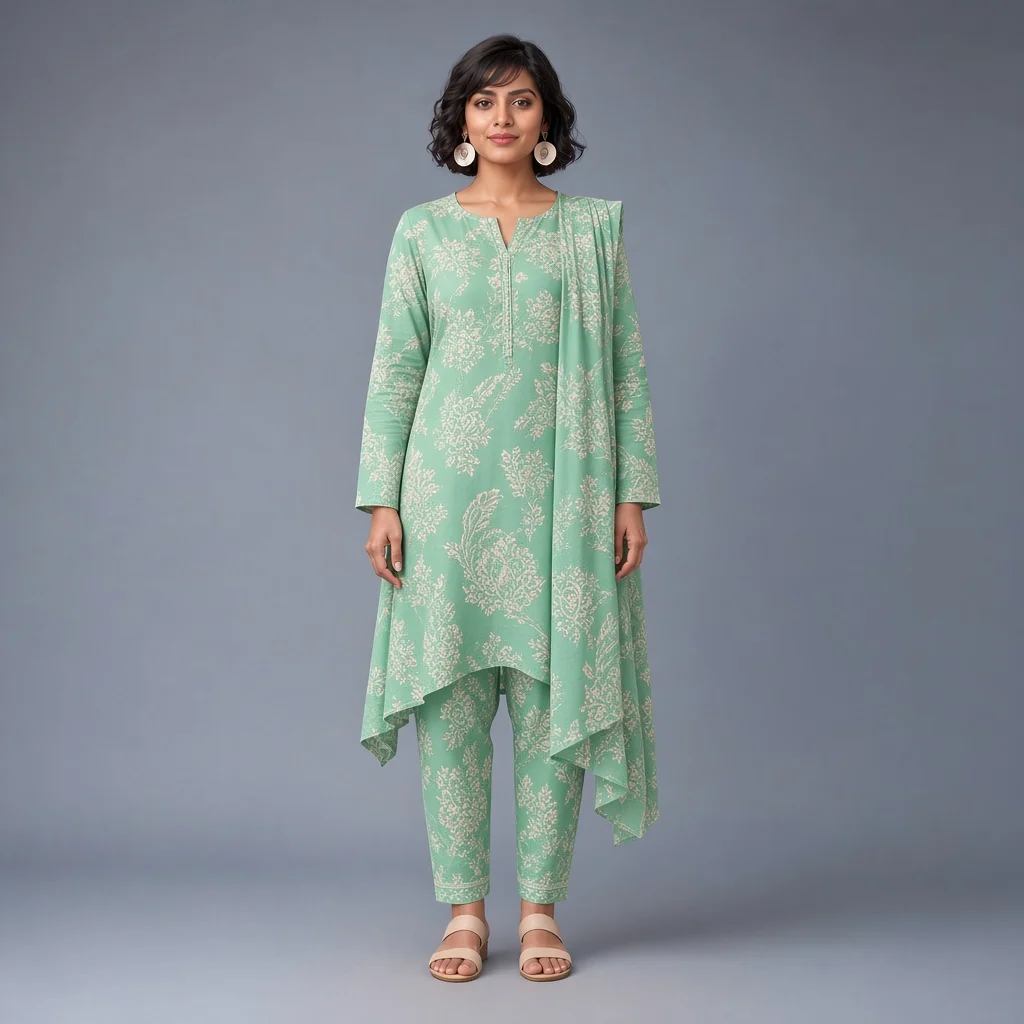 Coral Brushstroke Suit