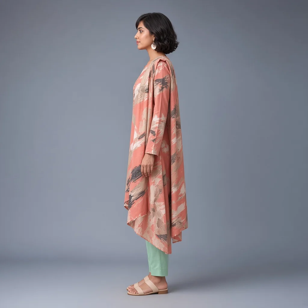 Coral Brushstroke Suit