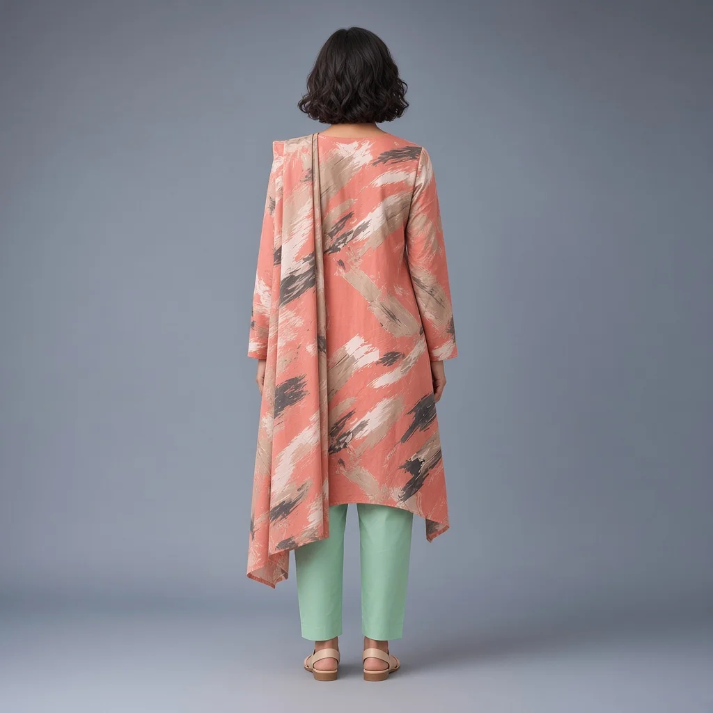 Coral Brushstroke Suit