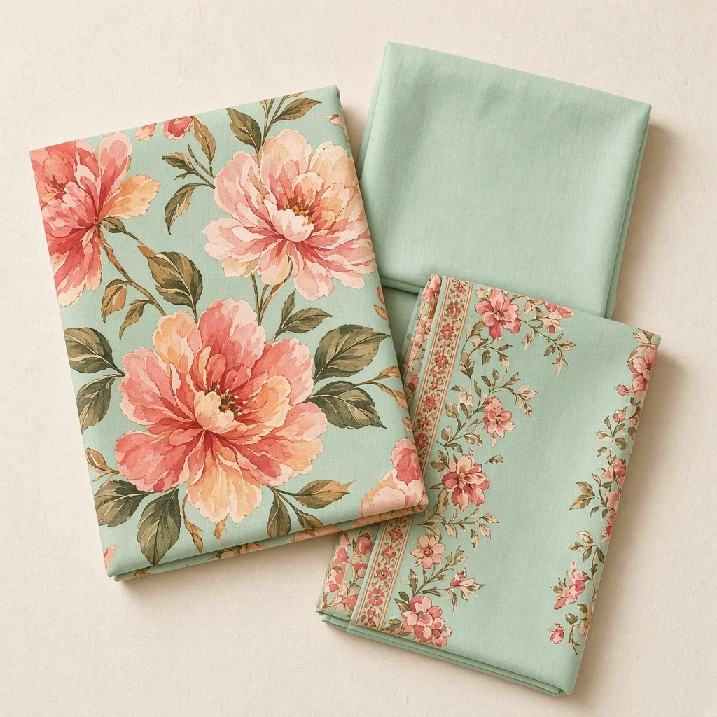 Coral Lawn Dress Material