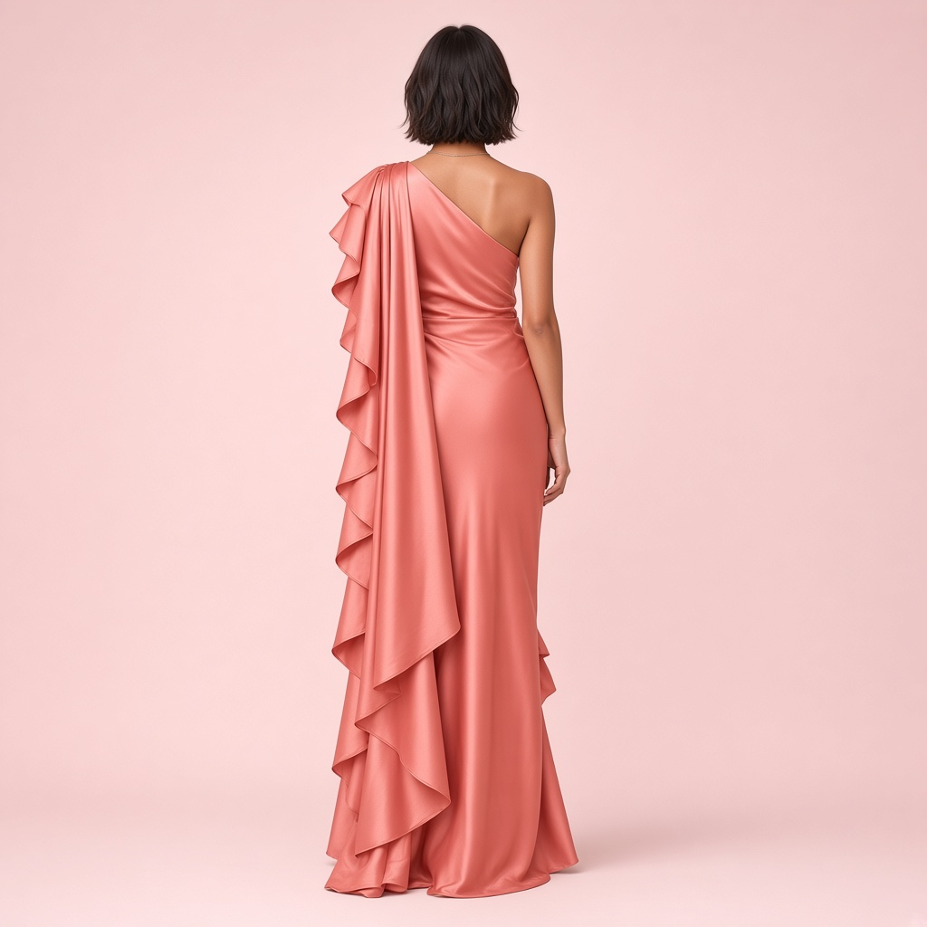 Coral Ruffle Pallu Saree
