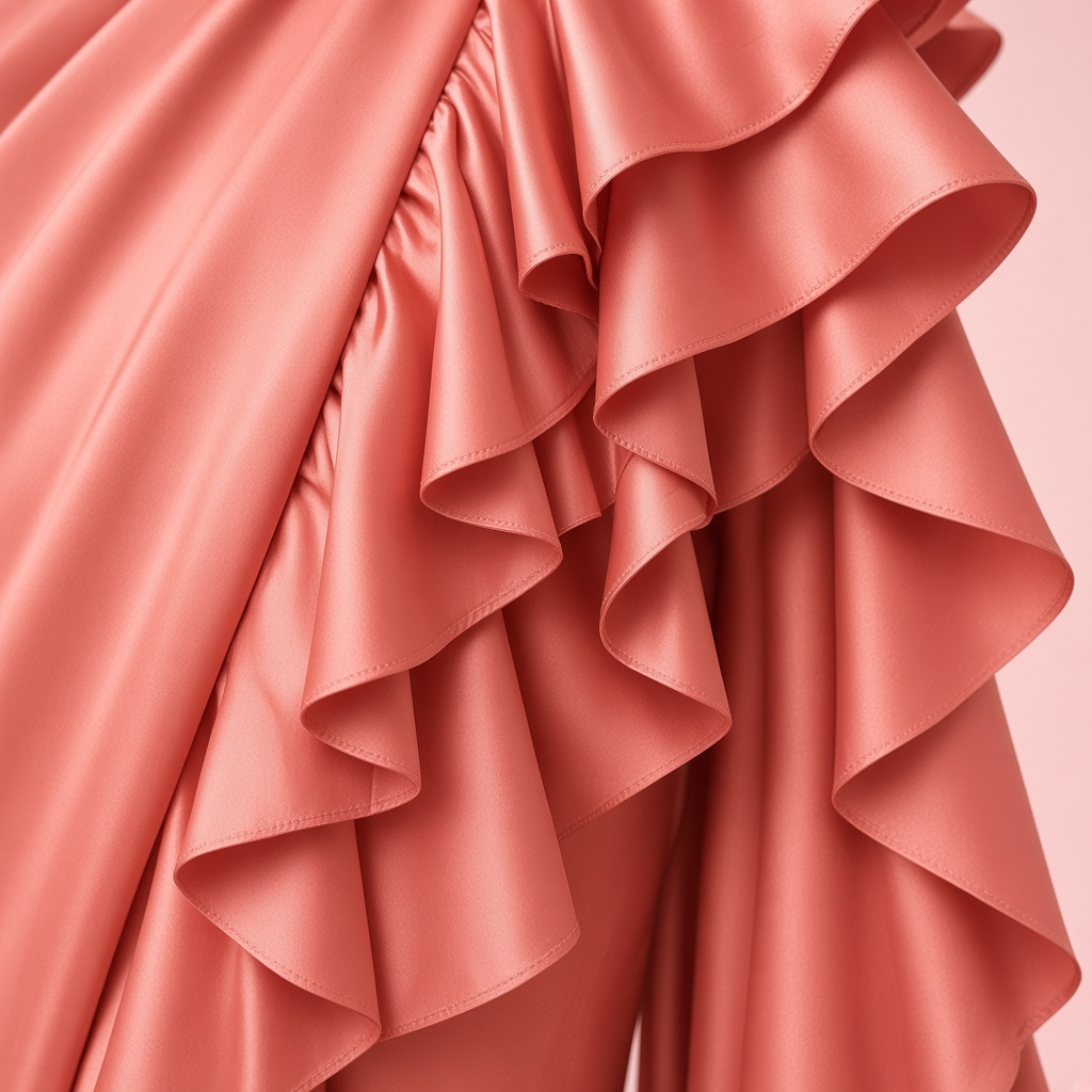 Coral Ruffle Pallu Saree