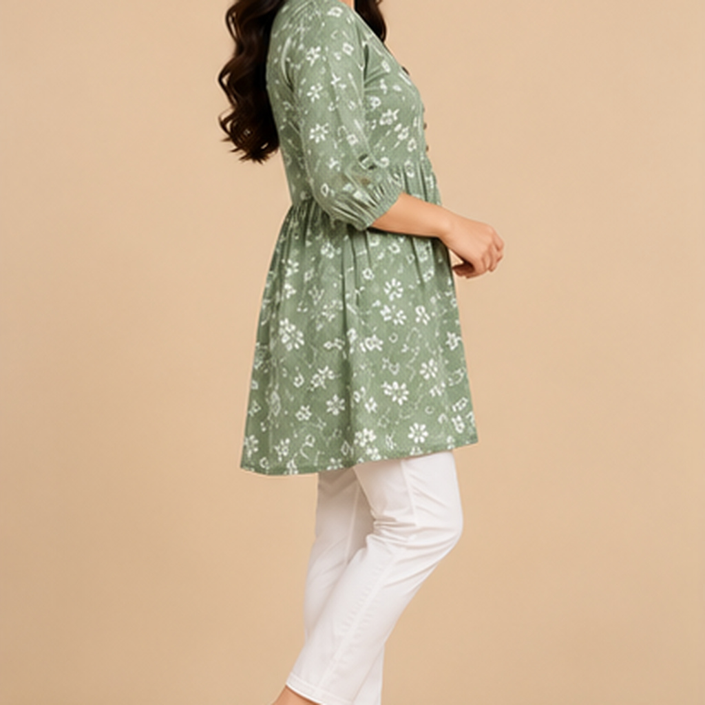 Floral Print Cotton Tunic