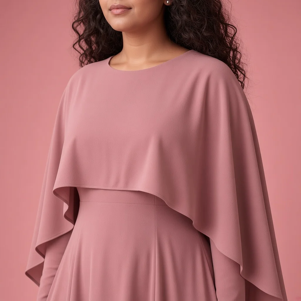 Dusty Rose Cape Gown