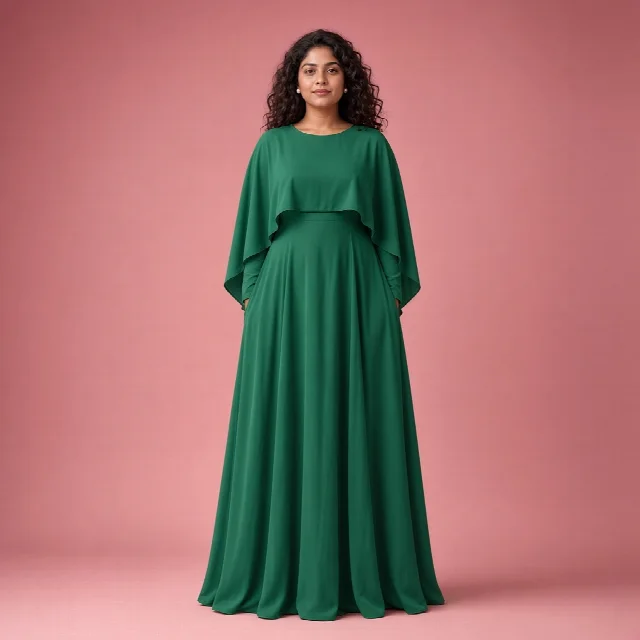 Dusty Rose Cape Gown thumbnail