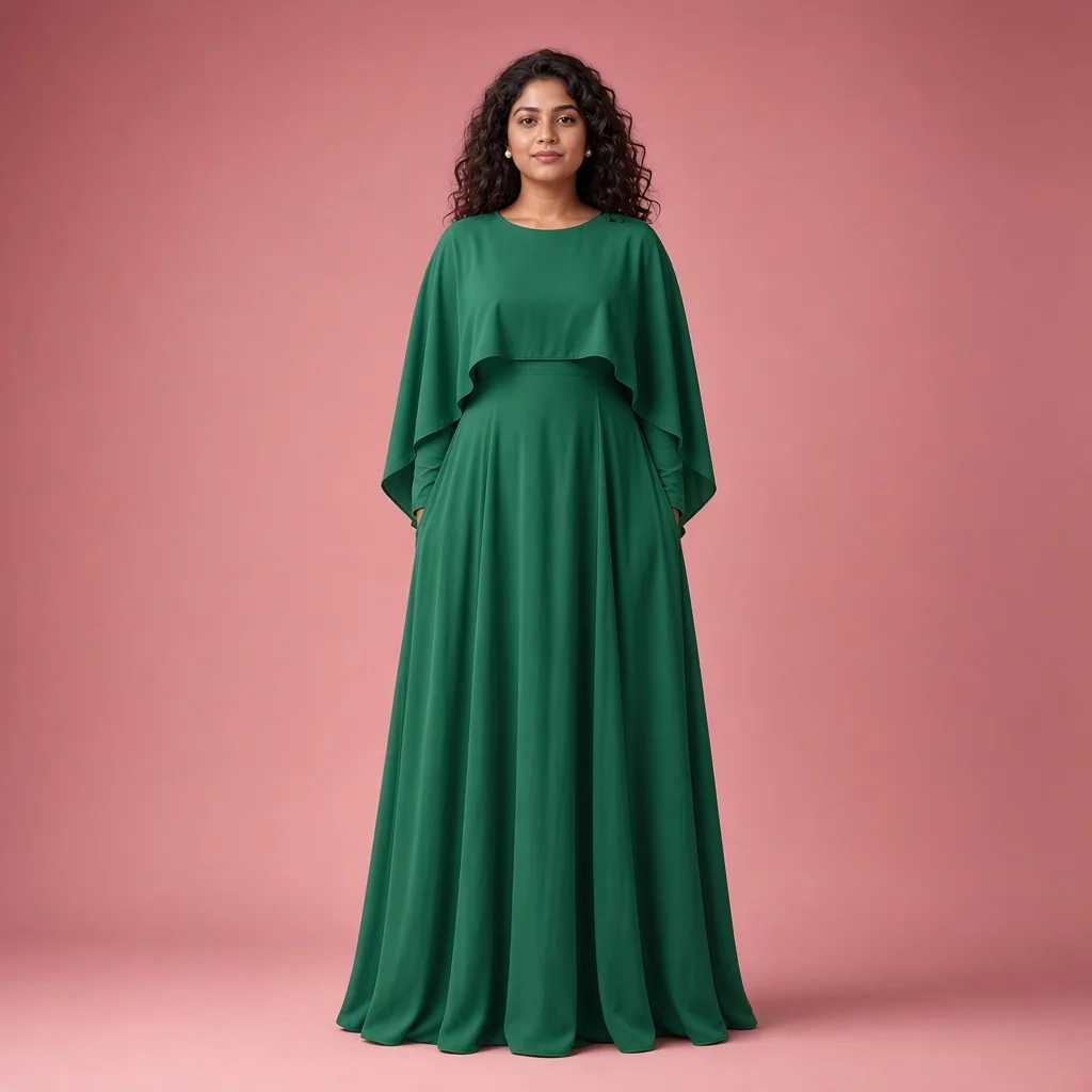 Dusty Rose Cape Gown