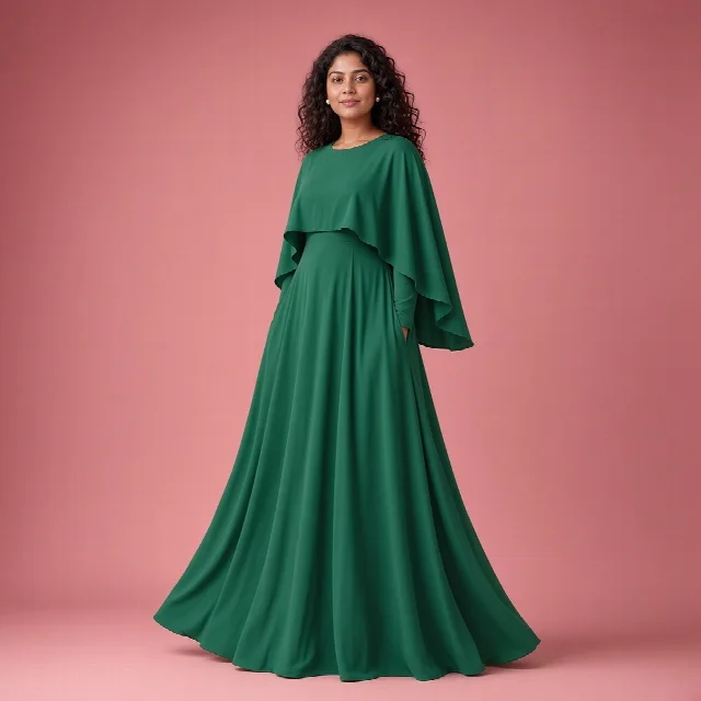 Dusty Rose Cape Gown thumbnail