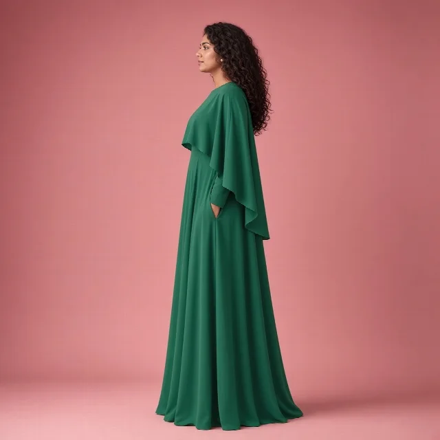 Dusty Rose Cape Gown thumbnail