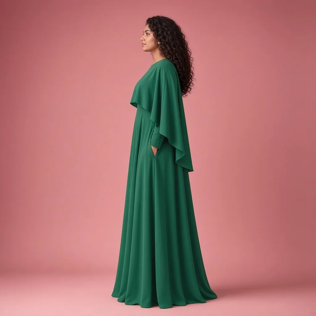 Dusty Rose Cape Gown