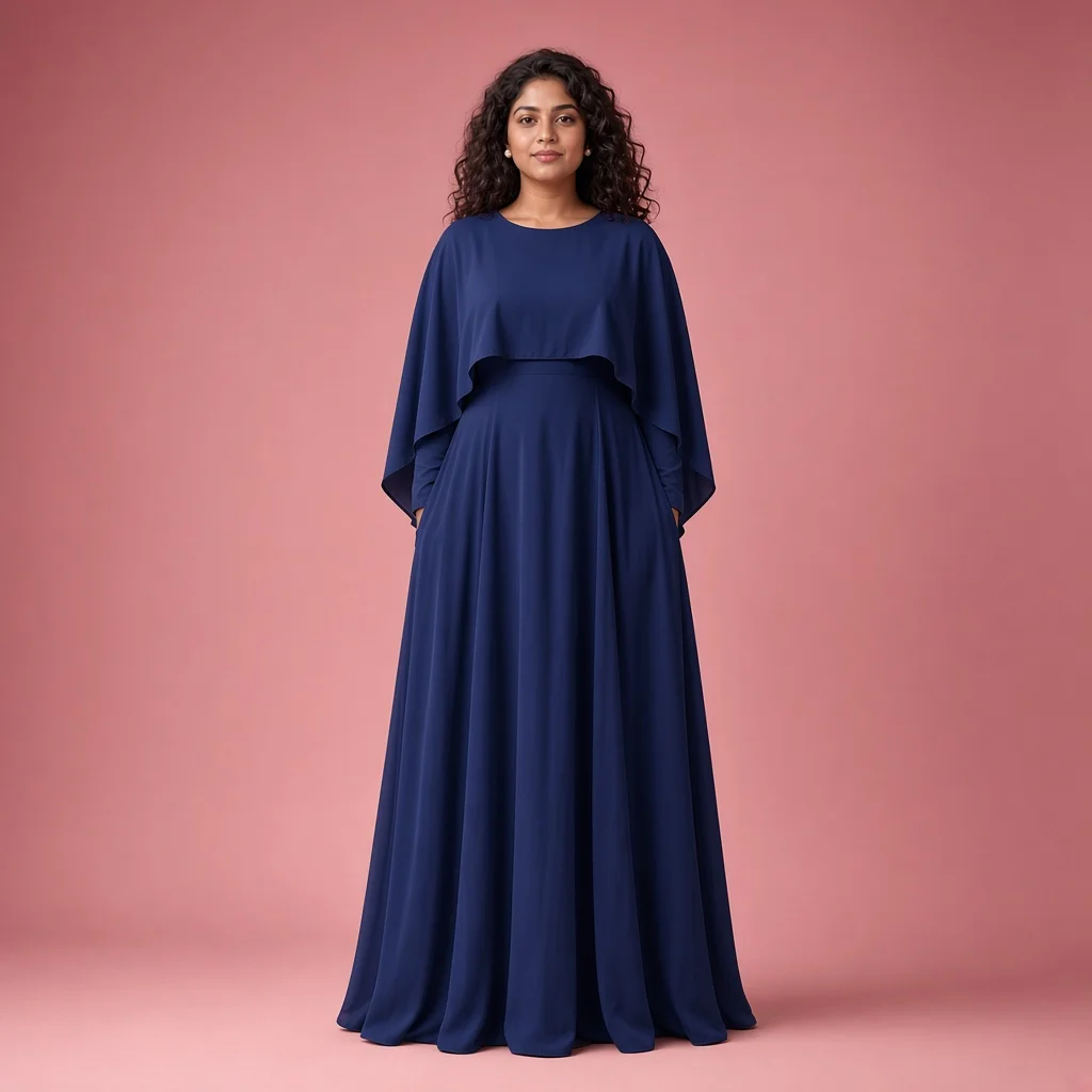 Dusty Rose Cape Gown
