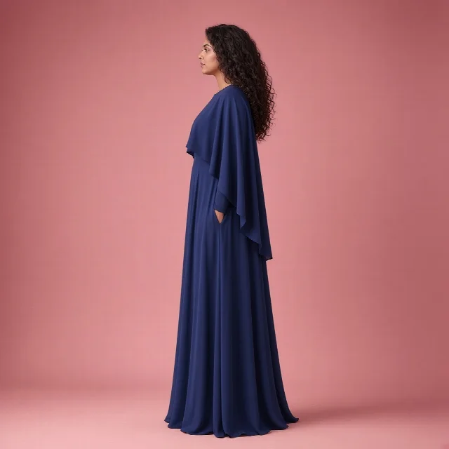 Dusty Rose Cape Gown thumbnail