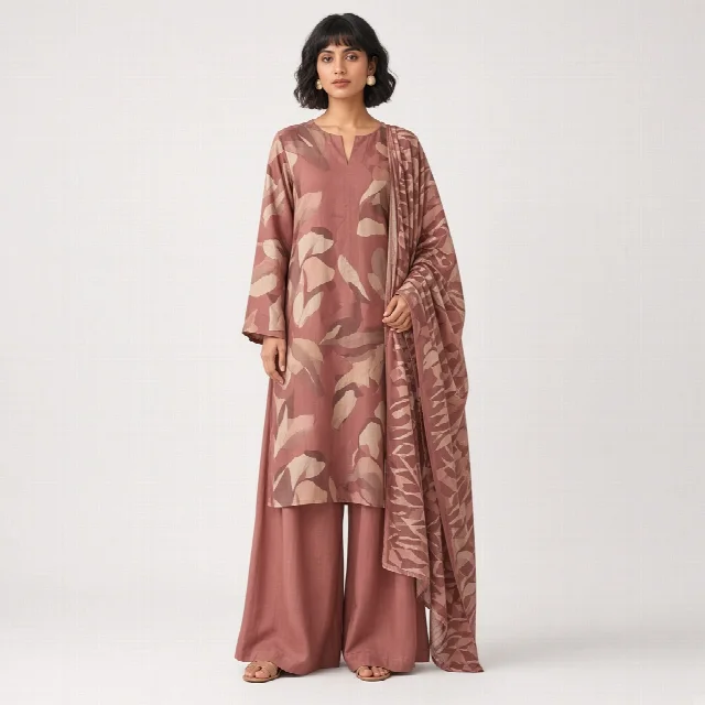 Dusty Rose Palazzo Suit Set