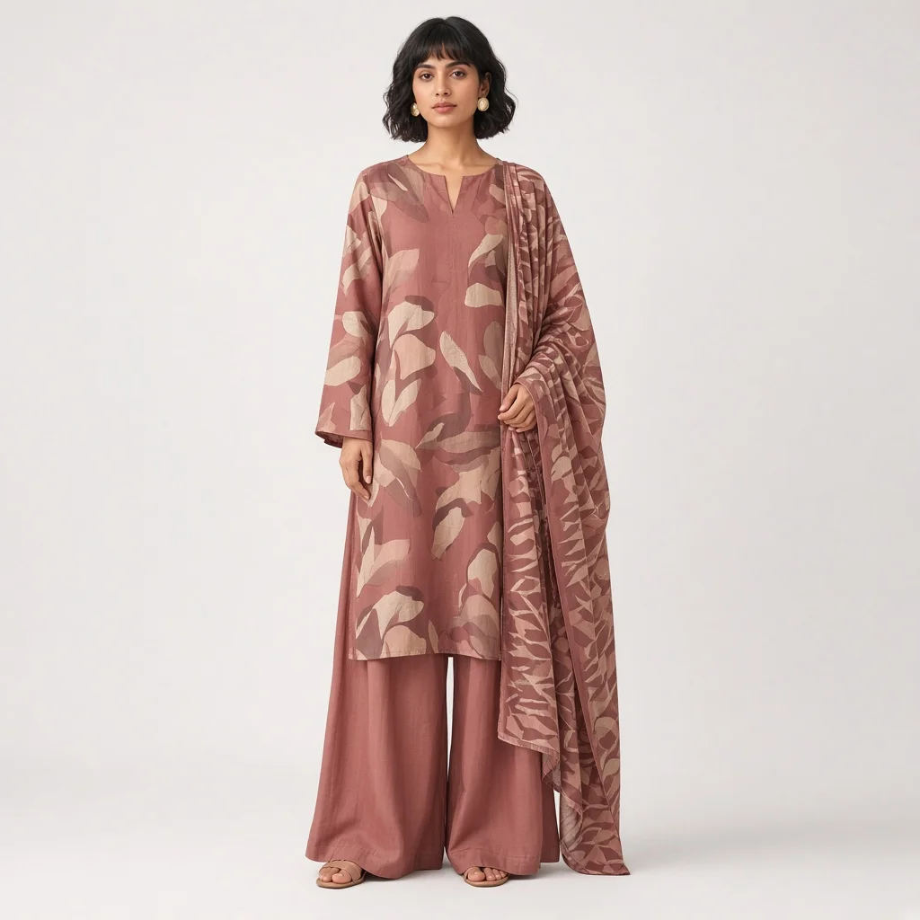 Dusty Rose Palazzo Suit Set