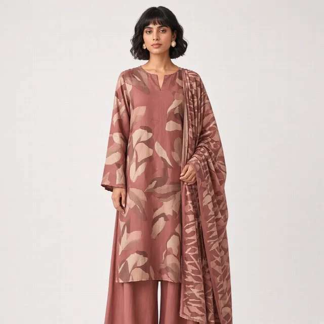 Dusty Rose Palazzo Suit Set