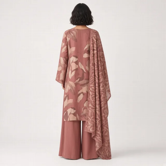 Dusty Rose Palazzo Suit Set