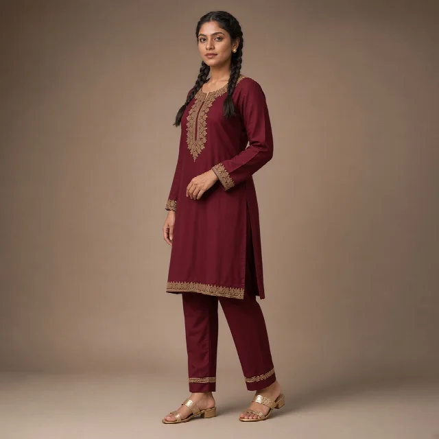 Emerald Embroidered Festive Co-ord Set