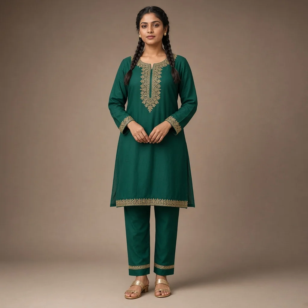 Emerald Embroidered Festive Co-ord Set