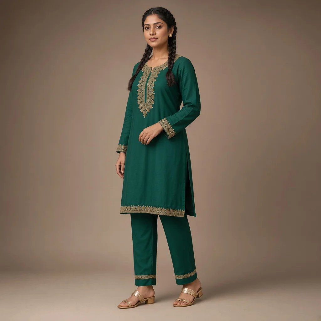 Emerald Embroidered Festive Co-ord Set