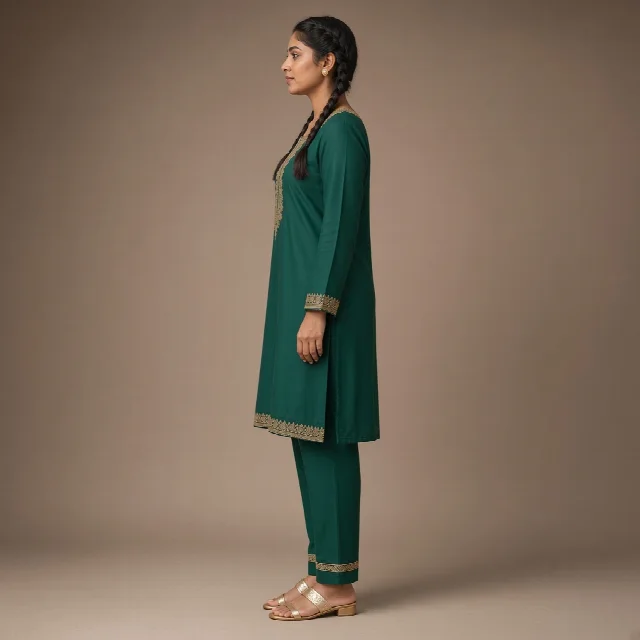 Emerald Embroidered Festive Co-ord Set