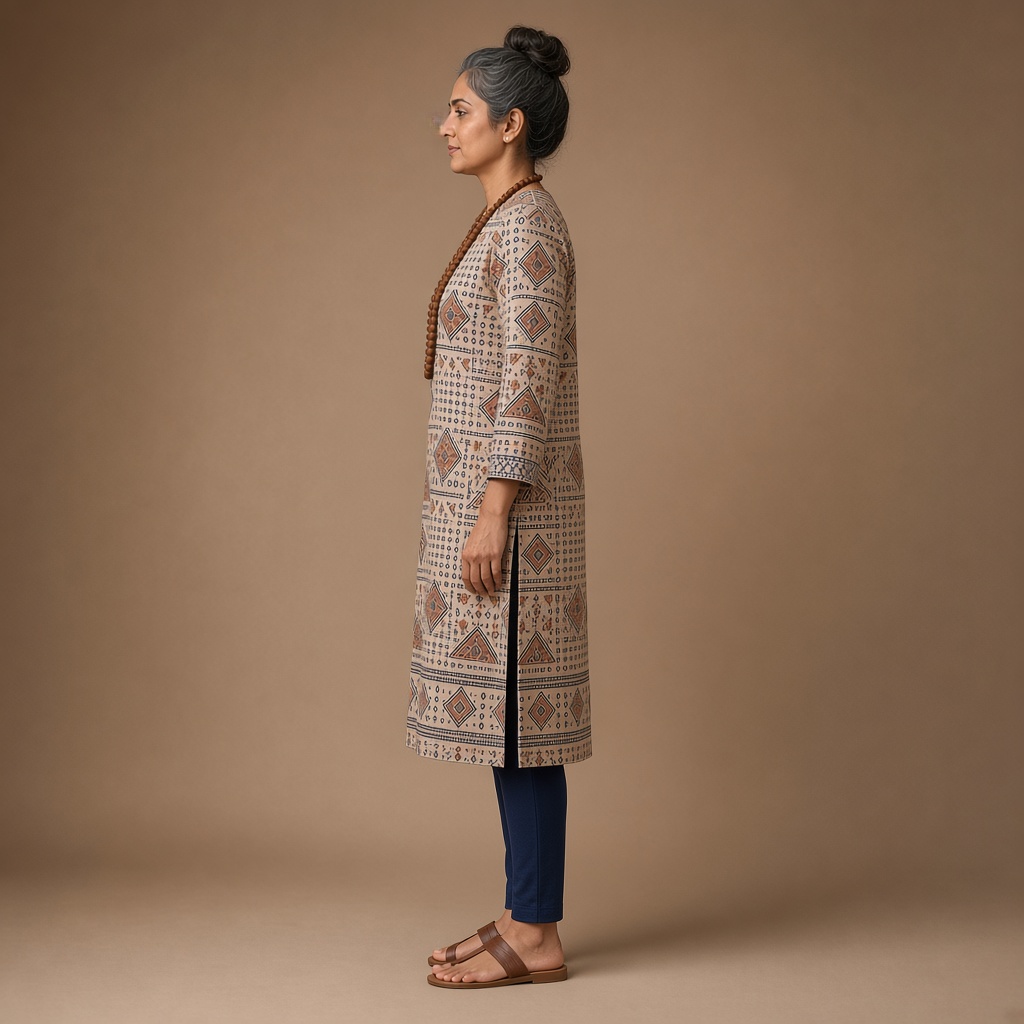 Indigo Ajrakh Print Kurti
