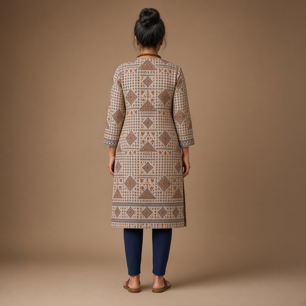 Indigo Ajrakh Print Kurti