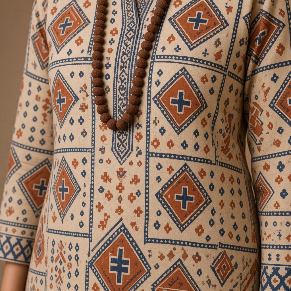Indigo Ajrakh Print Kurti