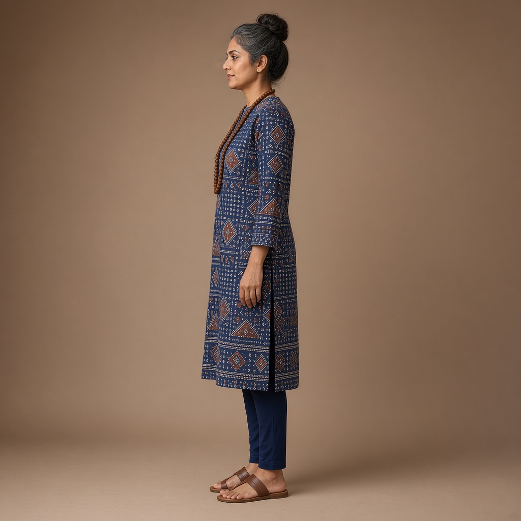 Indigo Ajrakh Print Kurti