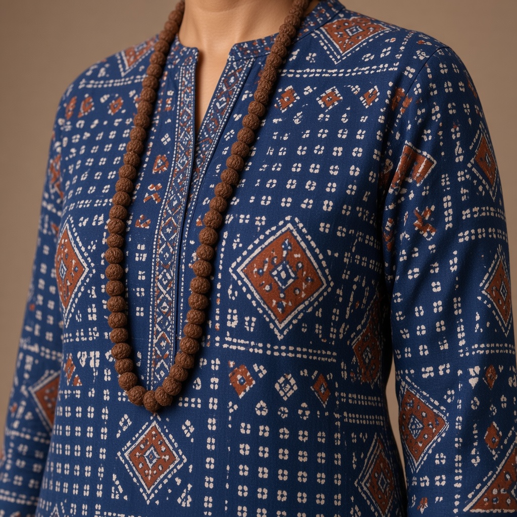 Indigo Ajrakh Print Kurti