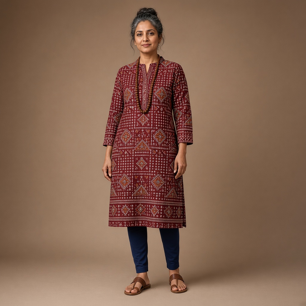 Indigo Ajrakh Print Kurti