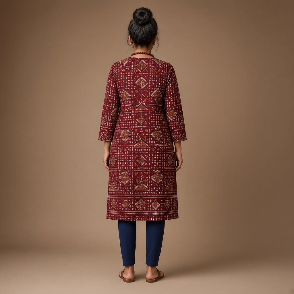 Indigo Ajrakh Print Kurti