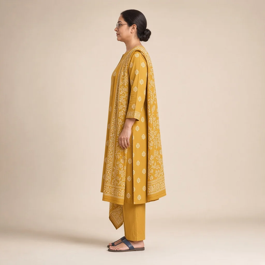 Indigo Block-Print Cotton Suit Set
