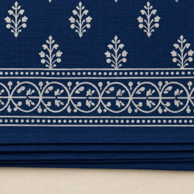 Indigo Block-Print Dress Material