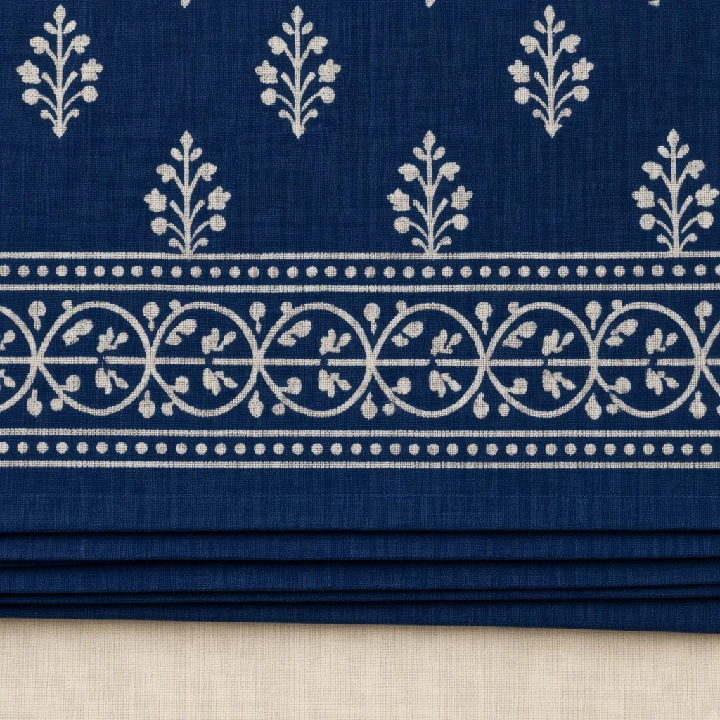 Indigo Block-Print Dress Material