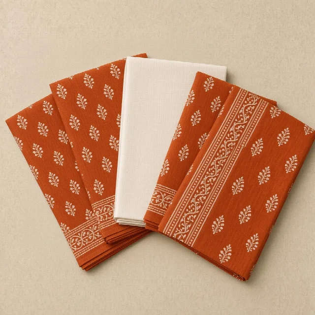 Indigo Block-Print Dress Material thumbnail