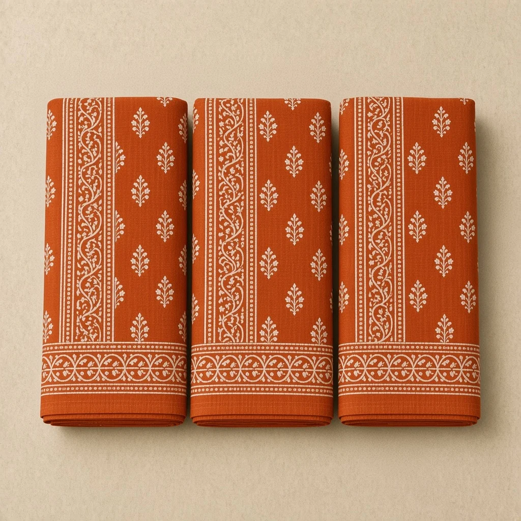 Indigo Block-Print Dress Material