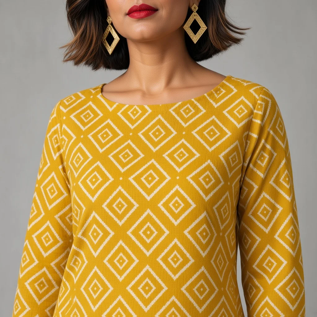 Indigo Geometric Tunic Co-ord Set