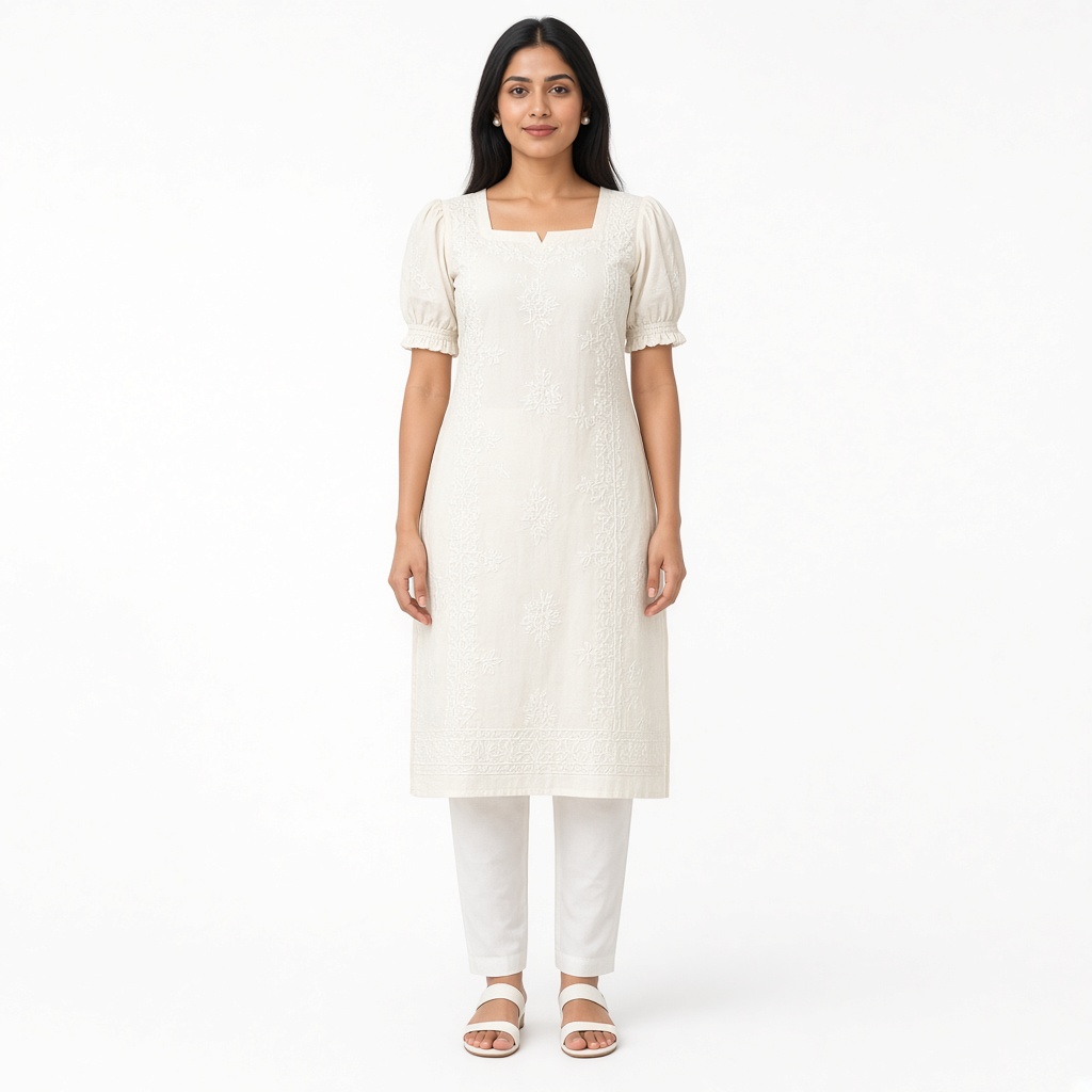 Ivory Chikankari Kurti