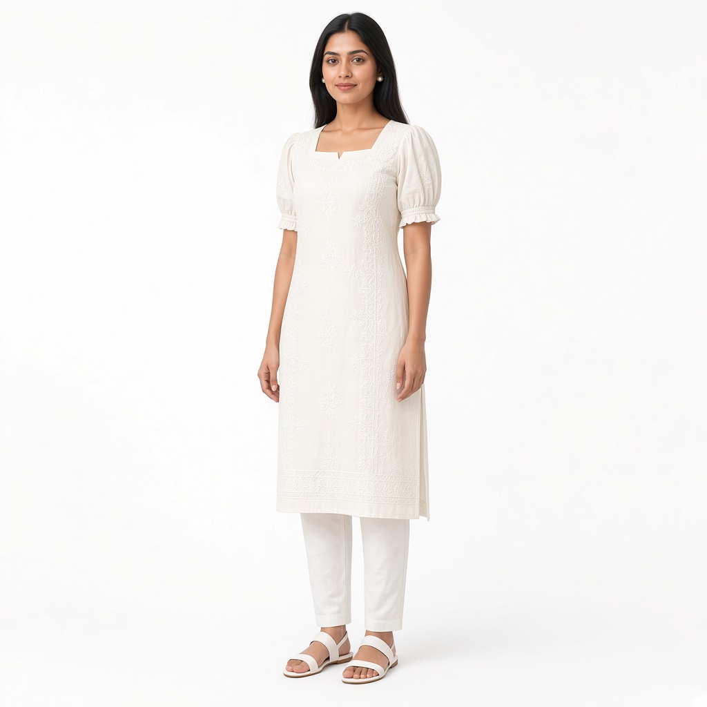 Ivory Chikankari Kurti