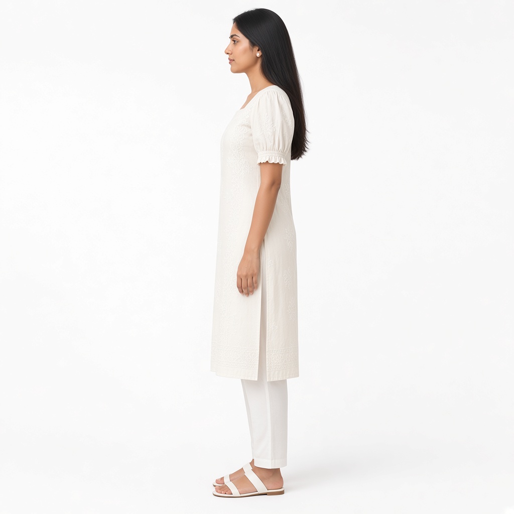 Ivory Chikankari Kurti